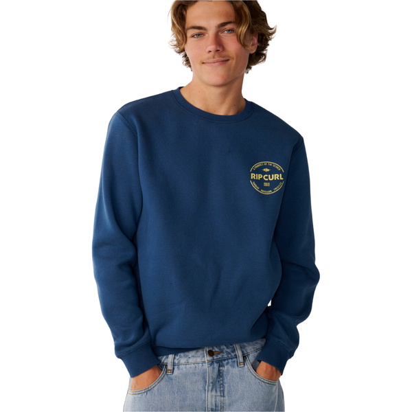 2026 Rip Curl Mens Staple Crew Sweatshirt 0CEMFL - Light Navy